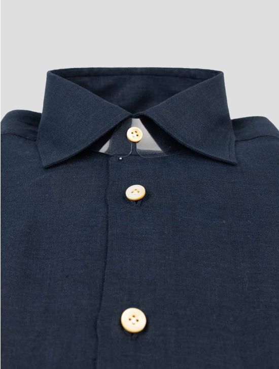 Kiton Blue Linen Shirt 2