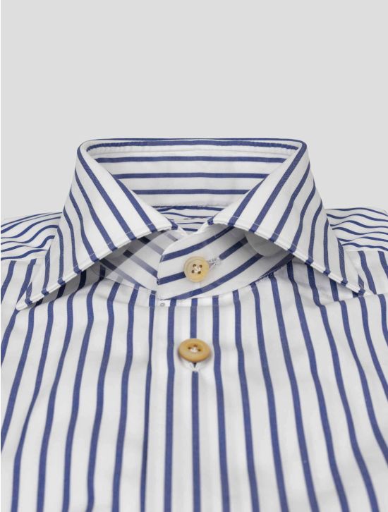 Kiton Blue White Cotton Shirt 2