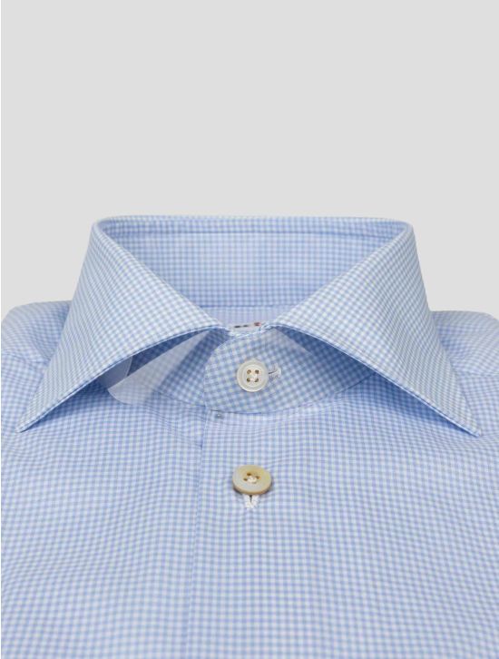 Kiton Light Blue White Cotton Shirt 2