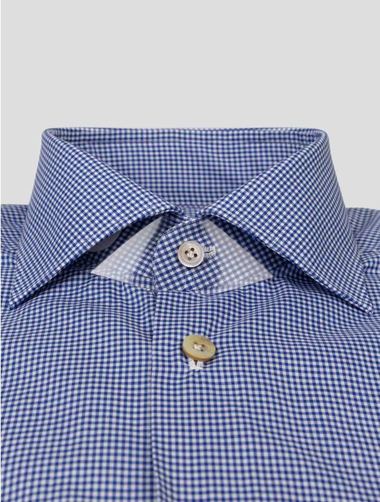 Kiton Blue White Cotton Shirt 2