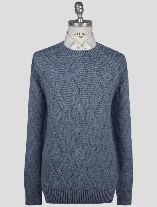 Gran Sasso Gran Sasso Light Blue Virgin Wool Viscose Cashmere Sweater Crewneck Light Blue 000