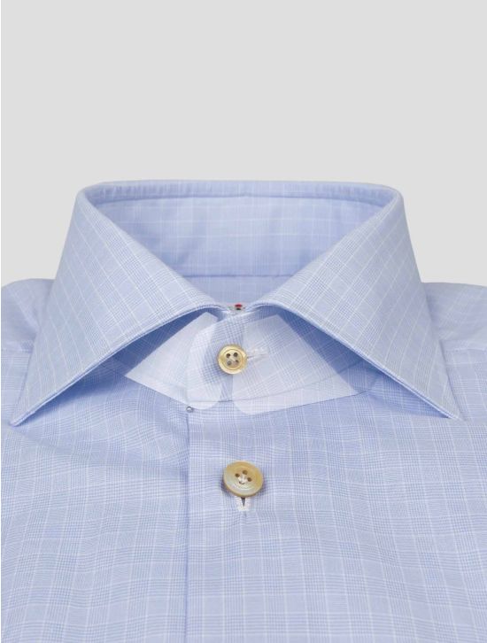Kiton Light Blue White Cotton Shirt 2
