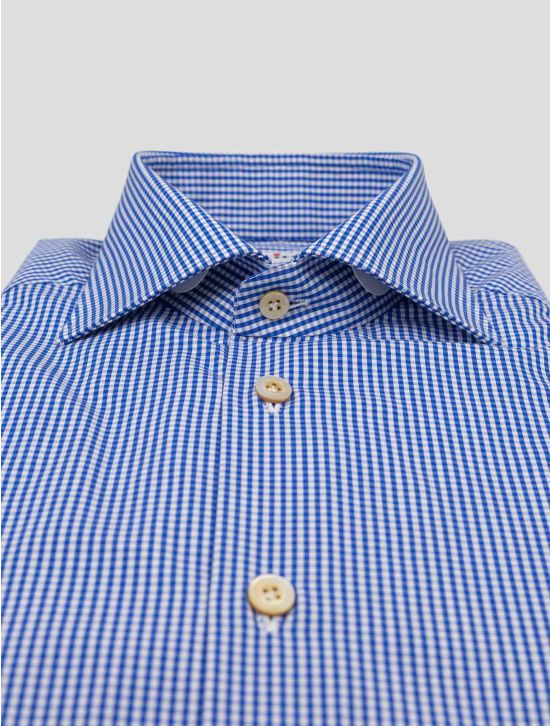 Kiton Blue White Cotton Shirt 2