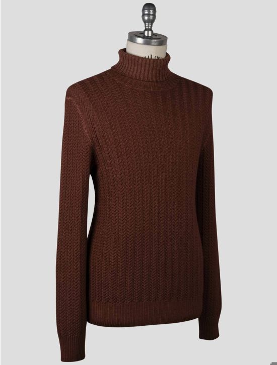 Gran Sasso Gran Sasso Brown Virgin Wool Sweater Turtleneck Brown 001