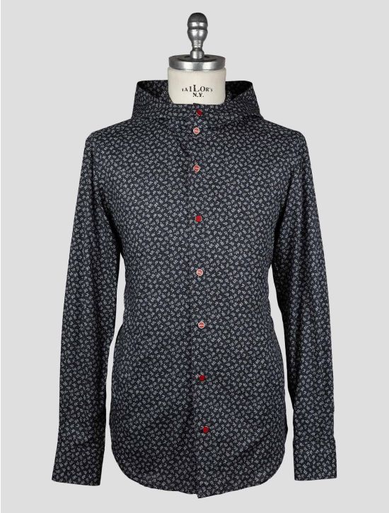 Kiton Dark Blue Gray Cotton Ea Shirt Mariano 1