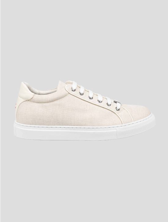 Isaia Beige Linen Cotton Shoes 3