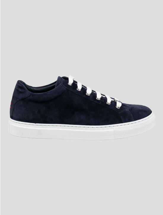 Isaia Blue Leather Suede Shoes 4