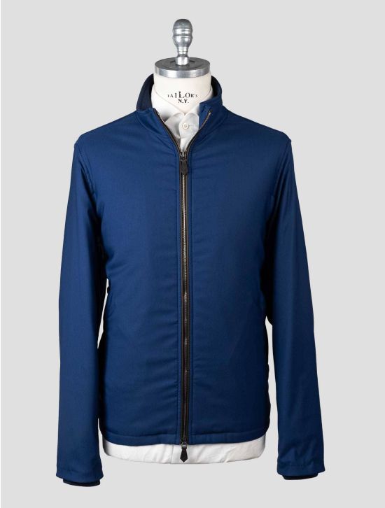 Isaia Blue Woo Pa Silk Ea Coat 1