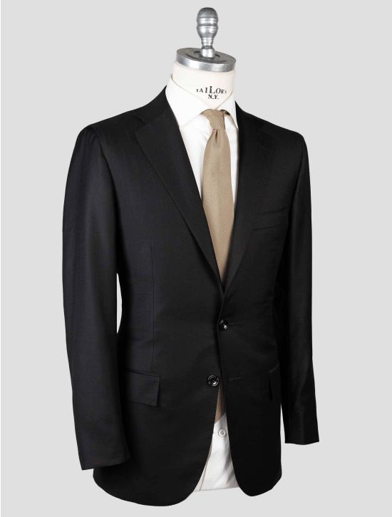 Kiton Black Wool 160's Suit KVY7 2