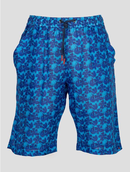 Kiton Blue Linen Short Pants KJY44 1