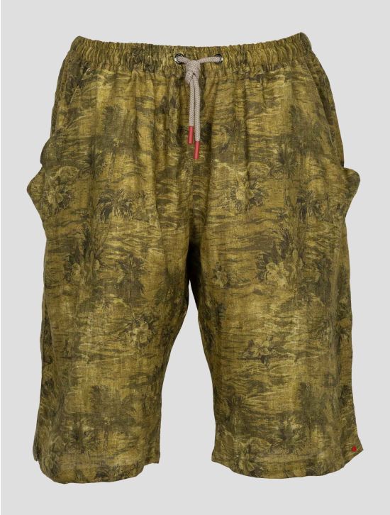 Kiton Green Linen Short Pants 1
