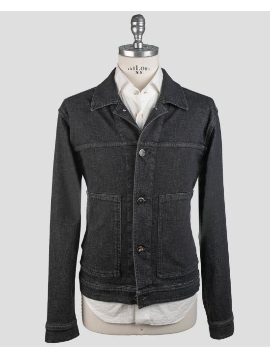 Isaia Black Cotton Cashmere Ea Coat ICY6 1