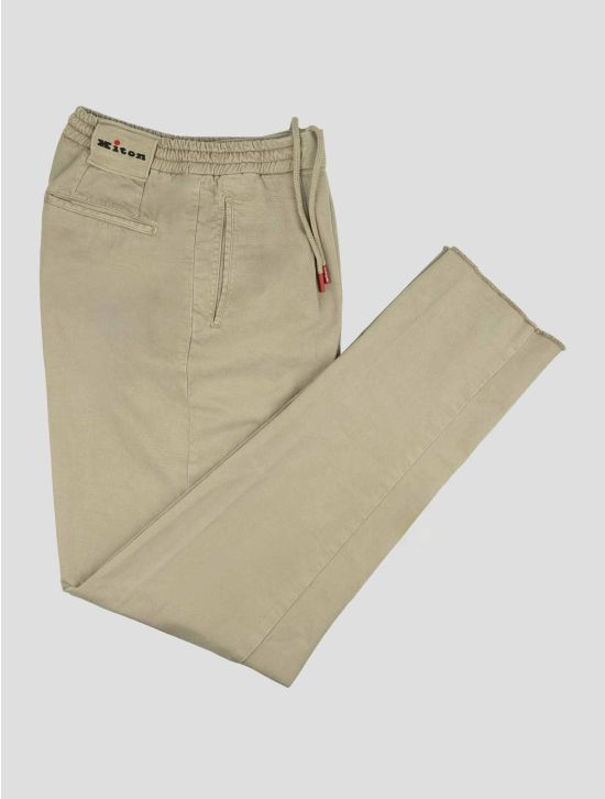 Kiton Light Gray Lyocell Cotton Ea Pants 1