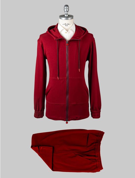 Kiton Red Cotton Tracksuit Short Pants KMY60 1