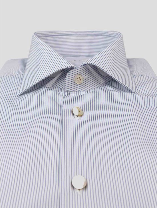 Kiton Blue White Cotton Shirt SKZ32 2
