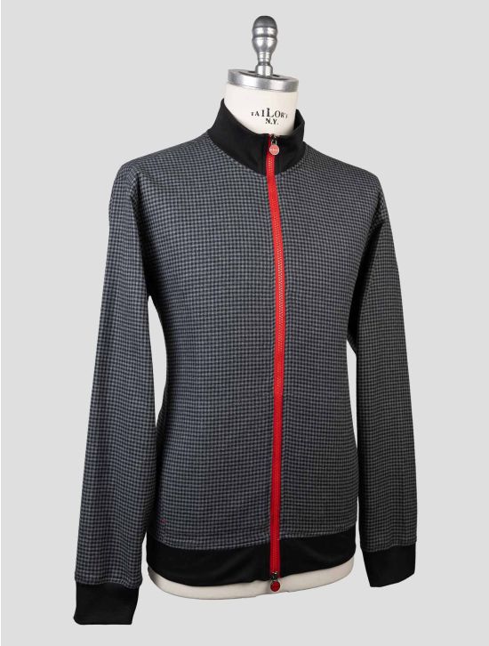 Kiton Blue Cotton Lyocell Coat RED-STITCH KCZ11 2