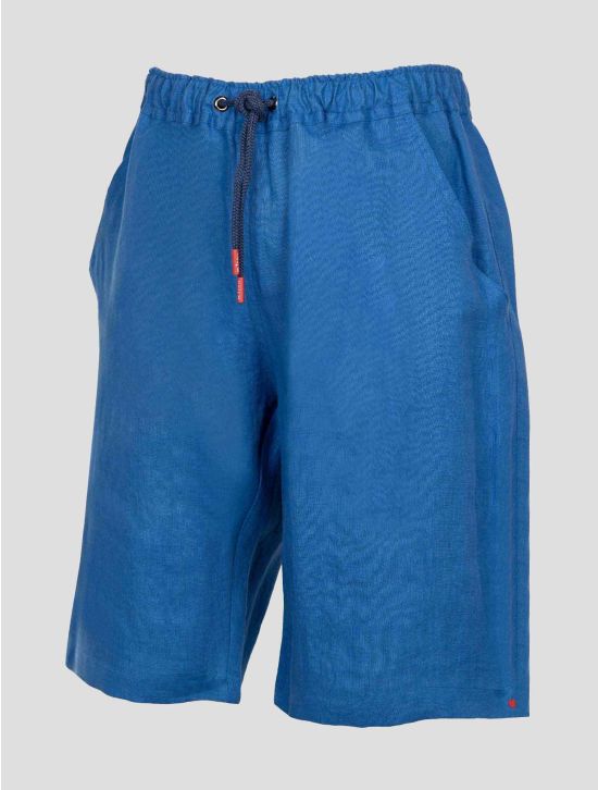 Kiton Blue Linen Short Pants 2