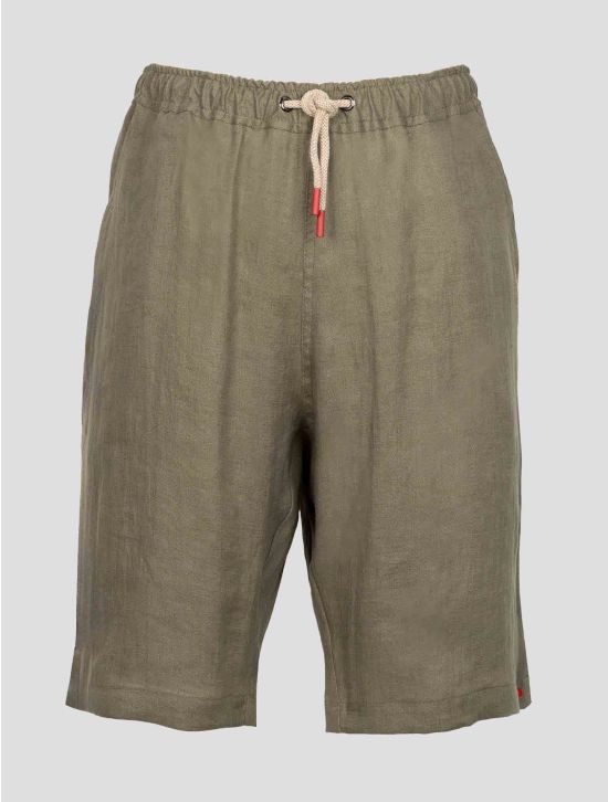 Kiton Green Linen Short Pants 1