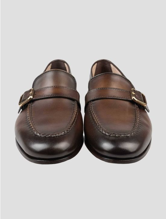 Santoni Dark Brown Leather Loafers SSZ4 2