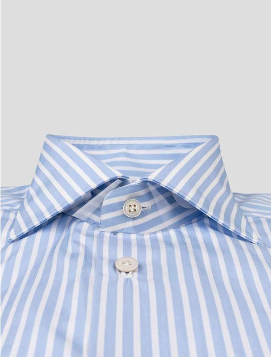 Kiton Light Blue White Cotton Shirt SKZ35 2