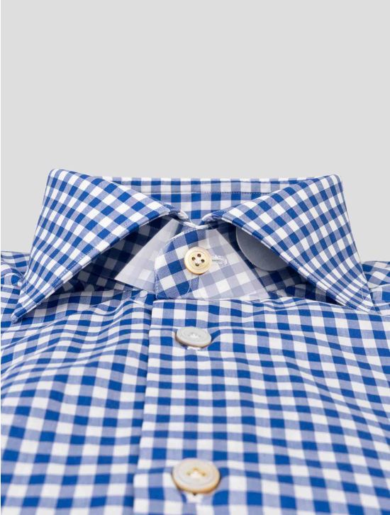 Kiton Blue White Cotton Shirt SKZ33 2