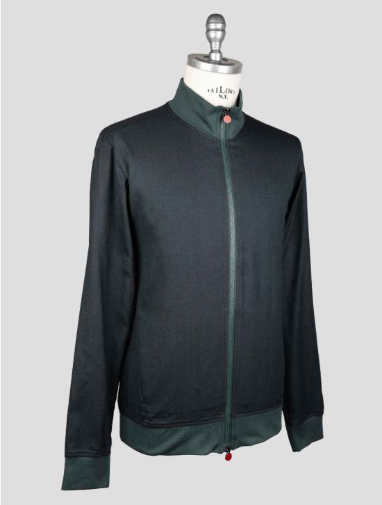 Kiton Dark Green Cotton Lyocell Coat B-ONE KCZ26 3