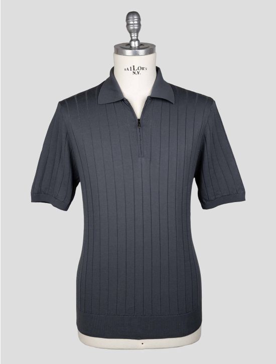 Fioroni Gray Cotton Polo Half Zip 1