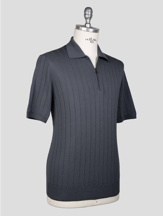 Fioroni Gray Cotton Polo Half Zip 2