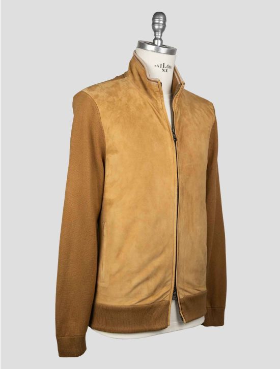 Fioroni Brown Cotton Cashmere Leather Suede Coat FCZ1 2