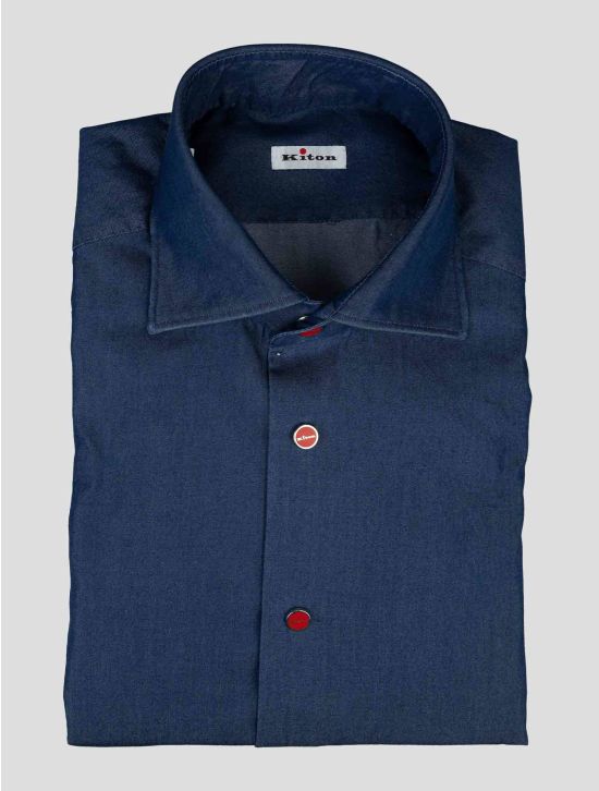 Kiton Denim Cotton Shirt SKZ36 1