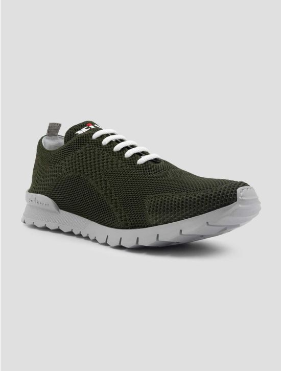 Kiton Green Cotton Ea Sneakers