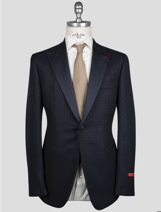 Isaia Isaia Blue Wool silk pl smoking Blazer blue 000