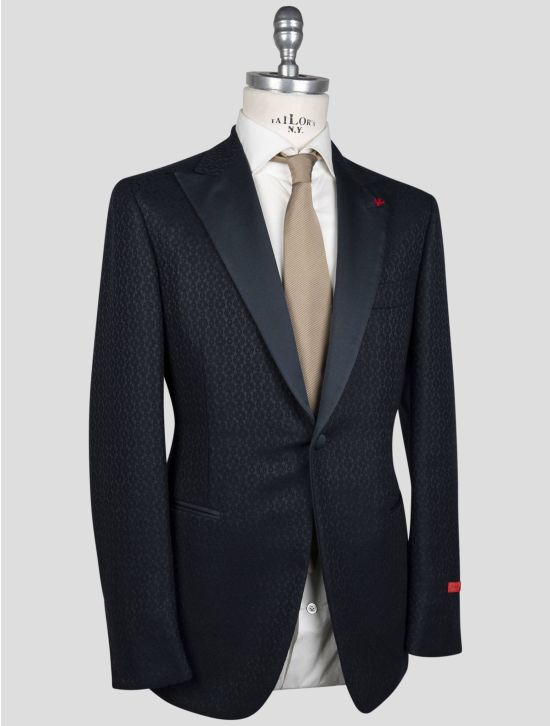 Isaia Isaia Blue Wool silk pl smoking Blazer blue 001