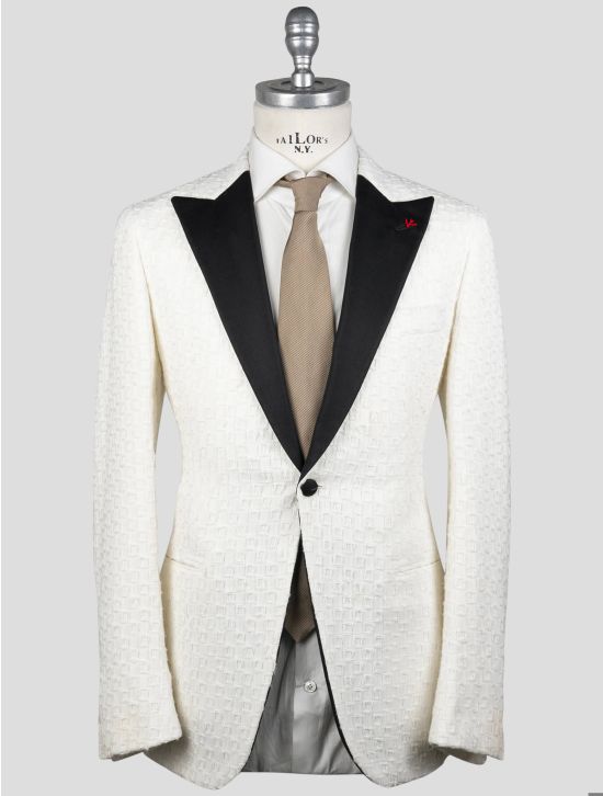 Isaia Isaia White Cotton Smoking Blazer White 000