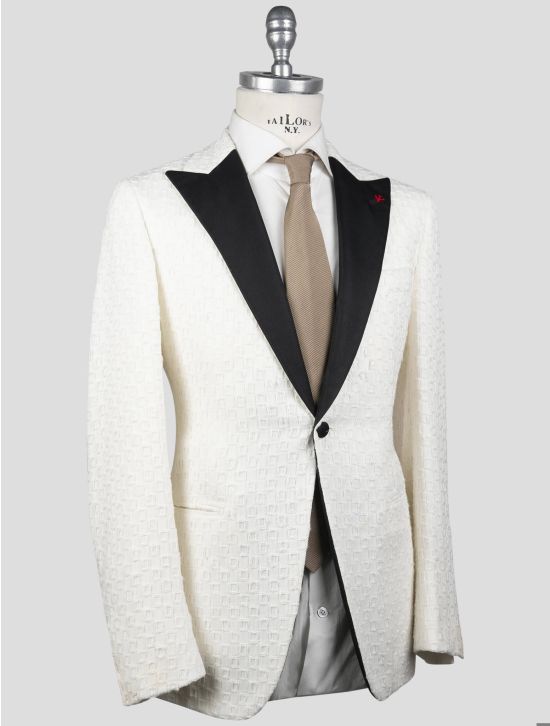 Isaia Isaia White Cotton Smoking Blazer White 001