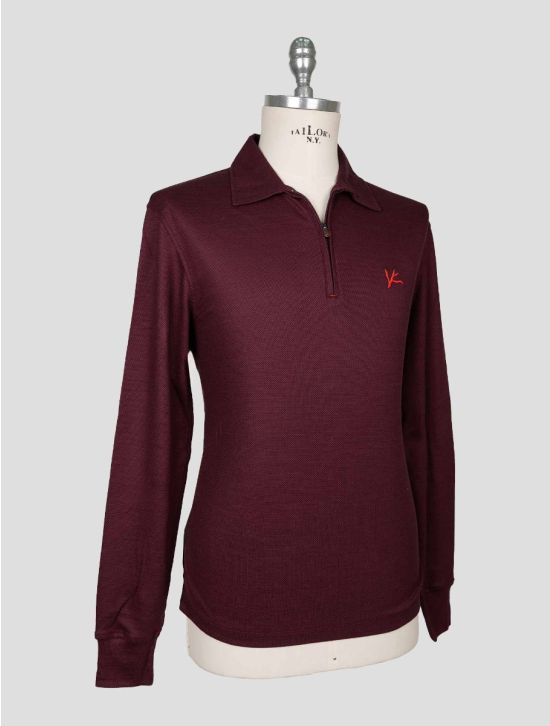Isaia Burgundy Wool Sweater Polo
