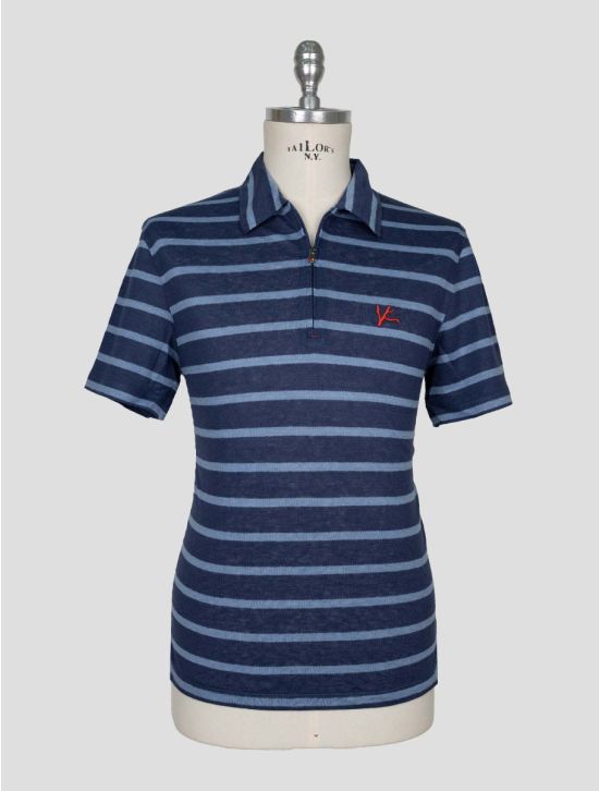 Isaia Blue Linen Polo 1