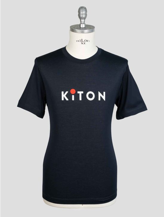 Kiton Blue Navy Cotton T-Shirt 1
