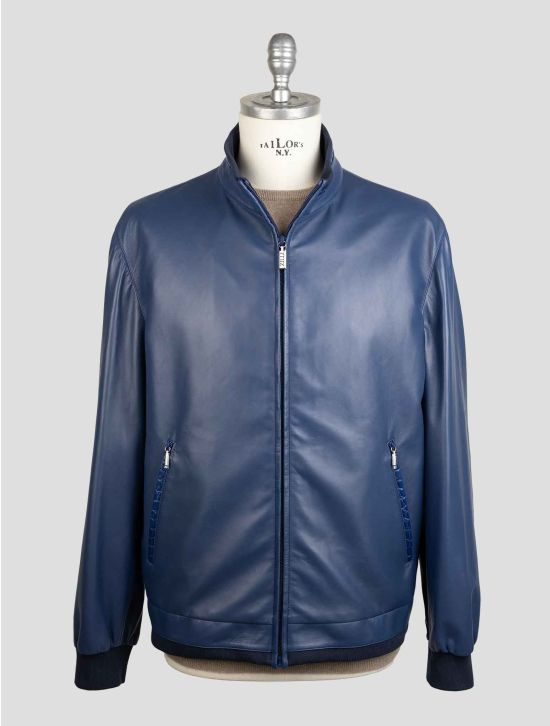 Zilli Blue Leather Leather Crocodile Coat 1