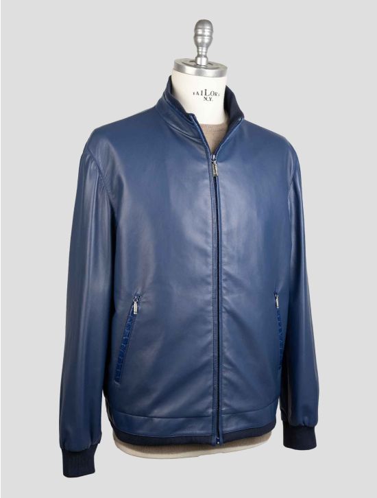 Zilli Blue Leather Leather Crocodile Coat 2