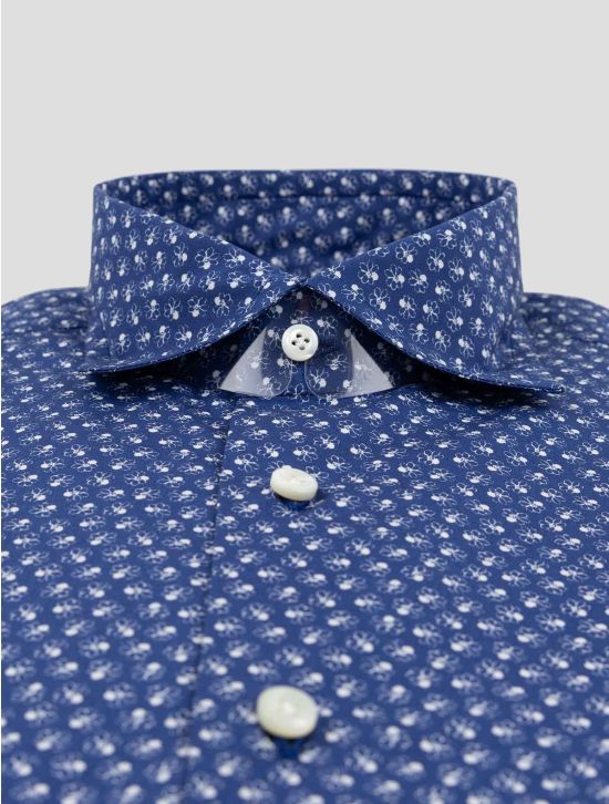 Cesare Attolini Blue White Cotton Shirt 2