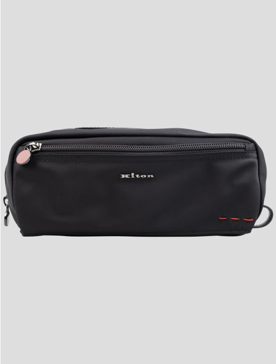 Kiton Black Pa Pc Leather Pochette 1