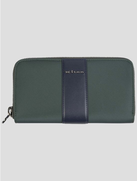 Kiton Green Pa Pc Leather Wallet 1