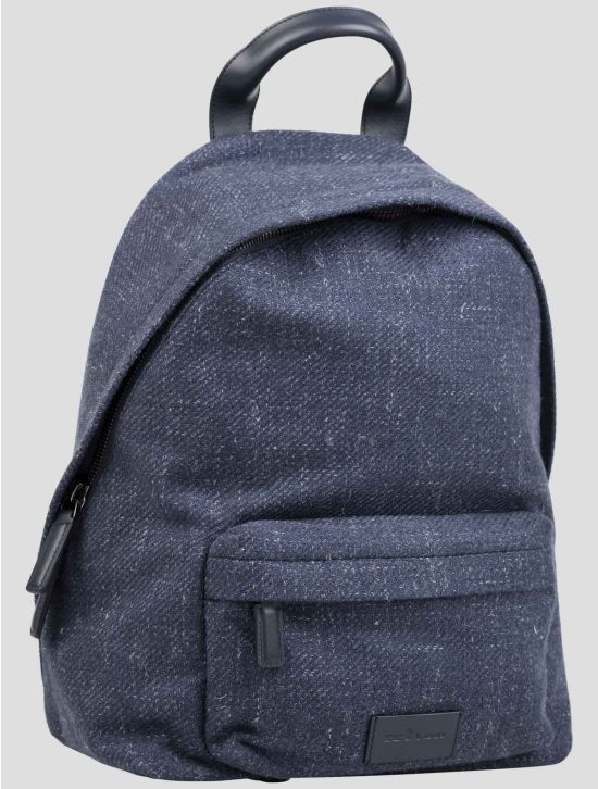 Kiton Blue Cashmere Virgin Wool Silk Linen Backpack 2
