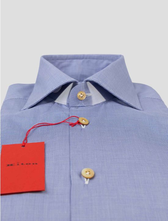 Kiton Blue White Cotton Shirt SKZ38 2