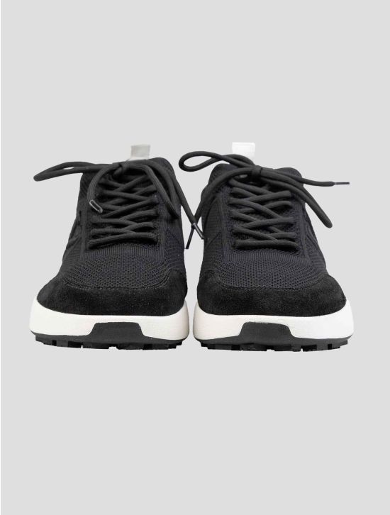 Kiton Black Cotton Ea Leather Sneakers 2