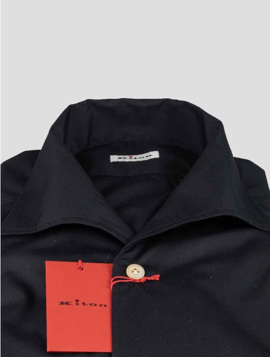 Kiton Black Cotton Shirt 2