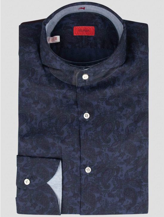 Isaia Blue Cotton Shirt 1