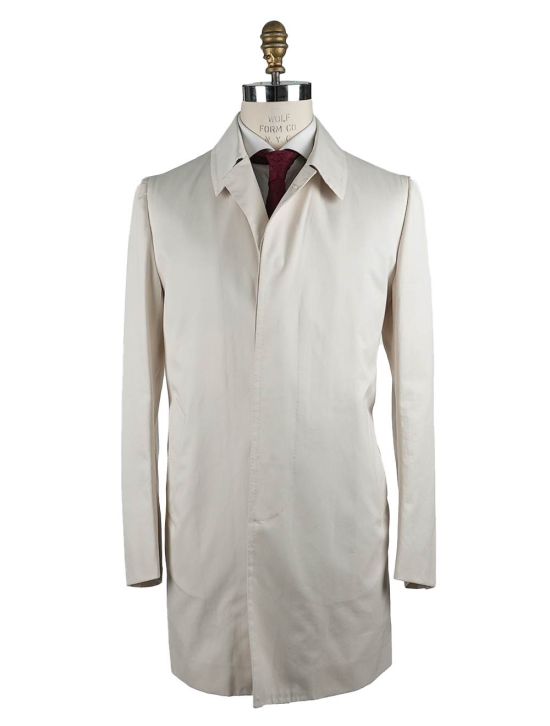 Cesare Attolini White Cotton Overcoat 1