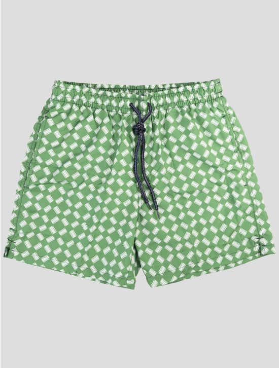 Drumohr Green White Pl Swim Trunks 1
